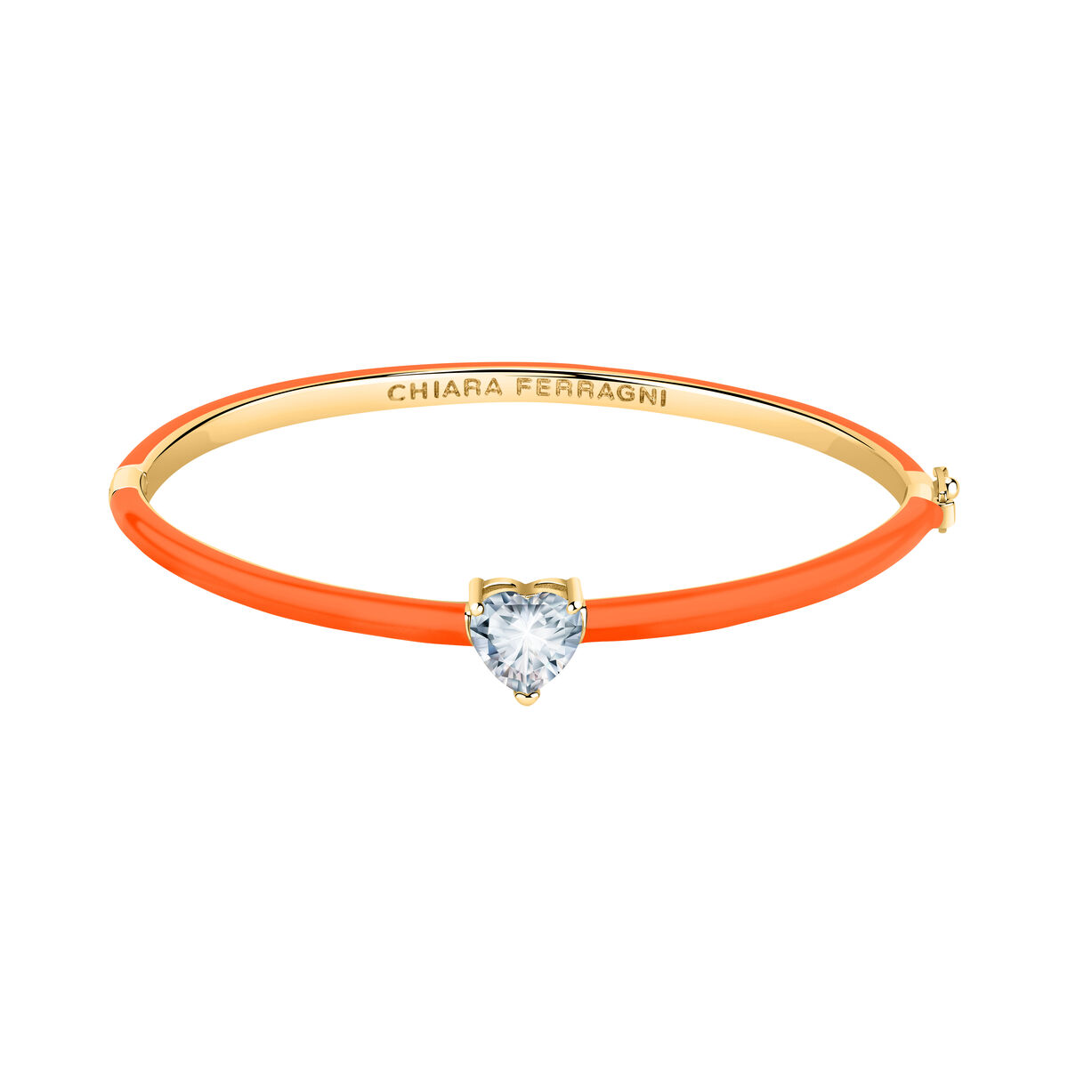 S0393834_0 Damen Armbänd Chiara Ferragni aus hochwertigem Messing in Gold, elegantes Design mit Karabinerhakenverschluss.
