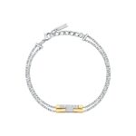 Elegantes Damen Armbänd Trussardi 16 aus Edelstahl, verstellbar von 16 bis 19 cm, ideal für jeden Anlass.