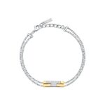Elegantes Damen Armbänd Trussardi 16 aus Edelstahl, verstellbar von 16 bis 19 cm, ideal für jeden Anlass.