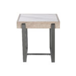 Beistelltisch Weiß Grau natürlich aus Metall von Home ESPRIT, 50 x 50 x 50 cm, ideal für moderne Wohnräume.