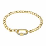 Damen Armbänd Lotus Gold aus Edelstahl mit modernem, rundem Design und Bluetooth-Technologie.