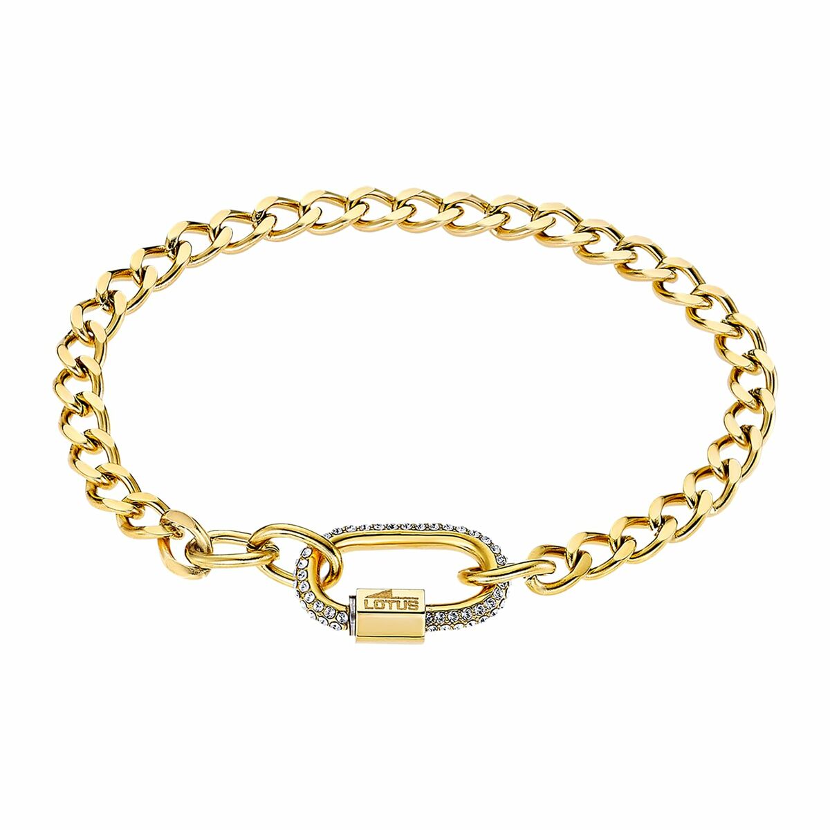 S72117326_0 Damen Armbänd Lotus Gold aus Edelstahl mit modernem, rundem Design und Bluetooth-Technologie.