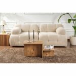 Tischdekoration Harmony Braun in rechteckiger Form, 80 x 40 x 40 cm, aus Melamin und Spanplatte, stilvoll und elegant.