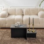 Tischdekoration Harmony Schwarz - elegante und stilvolle Tischdeko für jeden Anlass, Maße 80 x 40 x 40 cm, aus Melamin und Spanplatte.