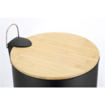 Papierkorb mit Pedal Confortime in Schwarz und Weiß, aus Metall und Bambus, 3 Liter Kapazität, 6 Stück Set.