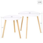 Satz mit 2 Tischen Max Home in Weiß, 50 x 50 x 50 cm, ideal für moderne Wohnräume.