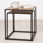 2er-Set Beistelltische Max Home aus Eisen und MDF-Holz, ideal für stilvolle Wohnräume.