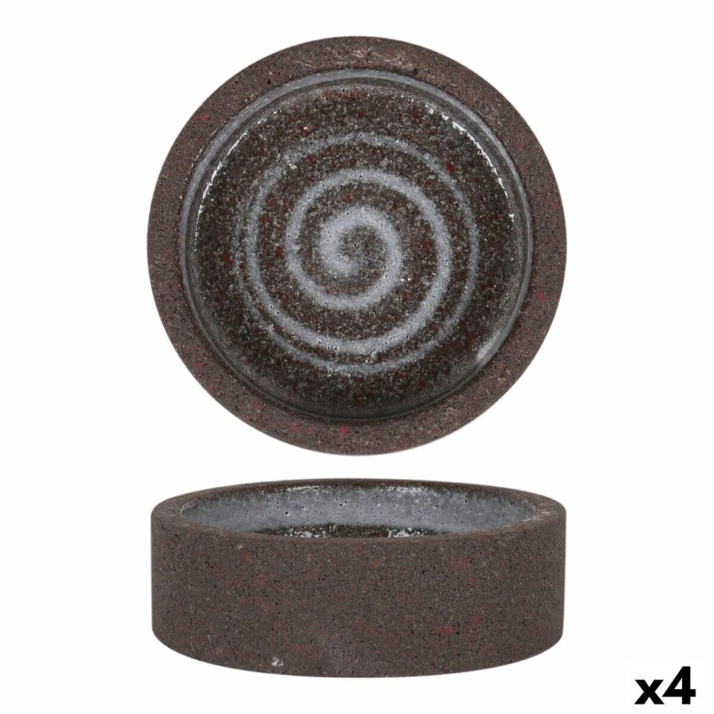 Schüssel für Vorspeisen Krakatoa Ø 10 cm im 4er Set in Weiß und Schwarz, ideal für elegante Tischdekoration.