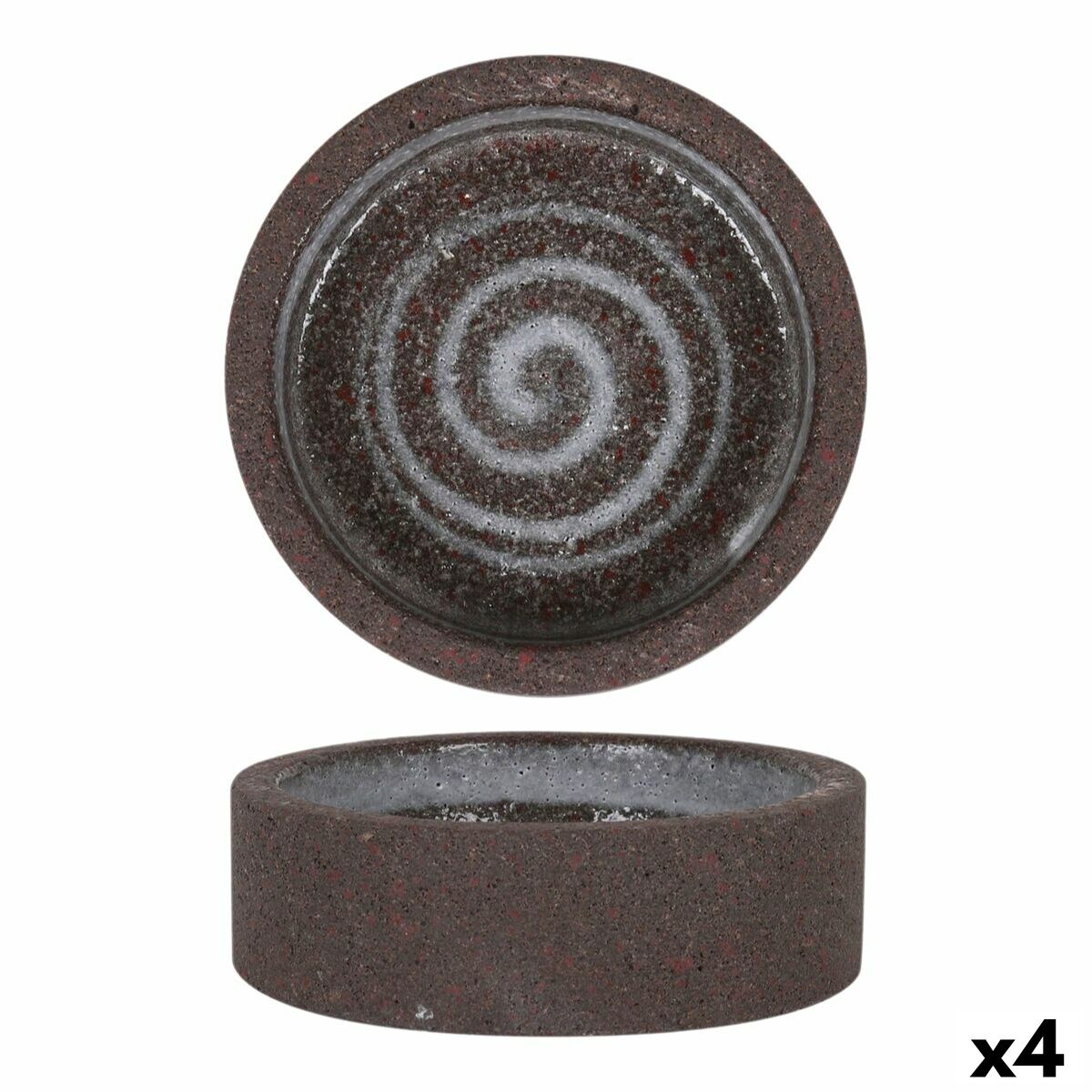 S2237051_0 Schüssel für Vorspeisen Krakatoa Ø 10 cm im 4er Set in Weiß und Schwarz, ideal für elegante Tischdekoration.