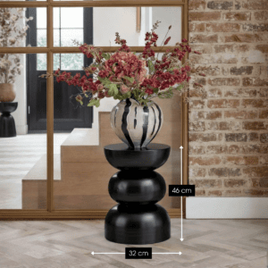 Luna Beistelltisch Schwarz von Mica Decorations – runder Tisch aus Eisen