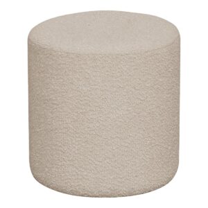 Adel Pouf Beige - stilvolles Akzentstück aus Bouclé-Stoff