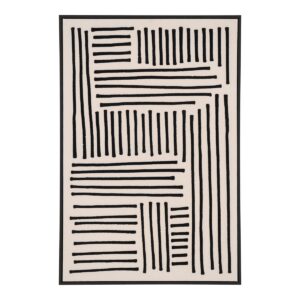 Laris Leinwandbild Beige/Schwarz – modernes Design auf Segeltuch