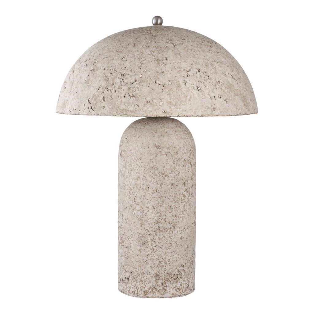Astley Tischlampe Beige/Grau – elegante Pappmaché Lampe