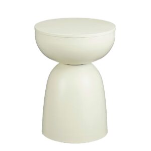 Heli Beistelltisch Cremeweiß von Mica Decorations – eleganter runder Tisch aus Eisen