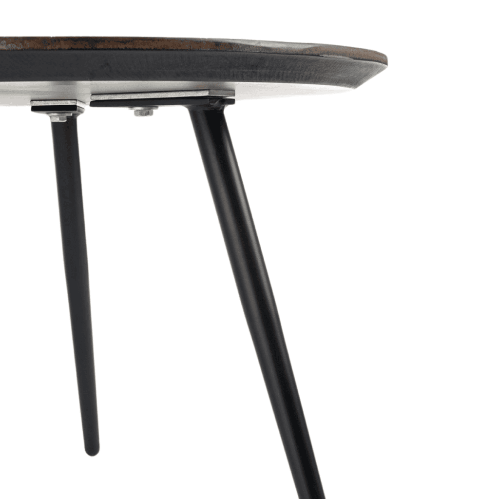 Dane Beistelltisch Braun aus recyceltem Holz, rund, warmes Design