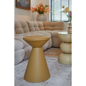 Jama Beistelltisch Gelb von Mica Decorations – robuster Eisen Tisch in ockergelb