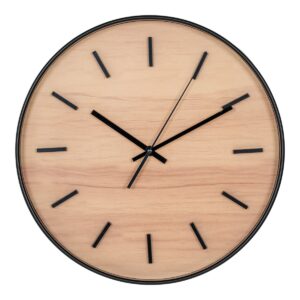 Camden Wanduhr Natur/Schwarz - elegante Wanduhr mit Holzoptik