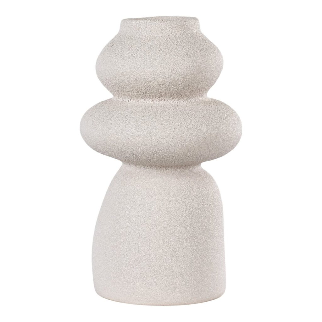 Karina Vase Beige - modernes Steingut-Dekorationsstück