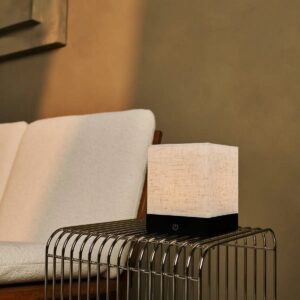 Zano Tischlampe Schwarz - kabellose LED-Lampe mit Akku und drei Lichtmodi