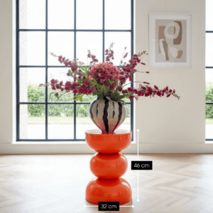 Lena Beistelltisch Orange von Mica Decorations - runder Tisch aus Eisen