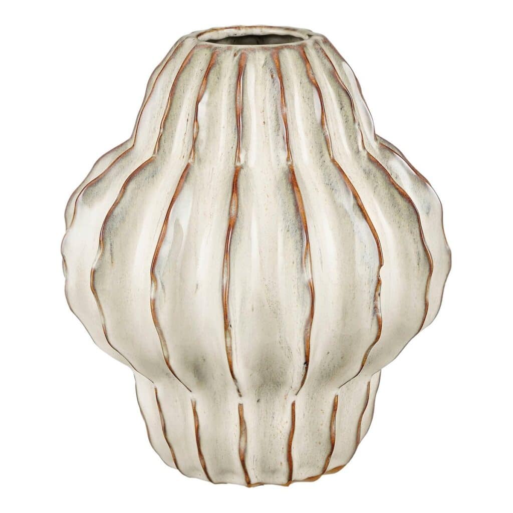 Alira Vase Cremeweiß von Mica Decorations, handgefertigte Keramikvase