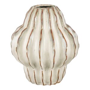 Alira Vase Cremeweiß von Mica Decorations, handgefertigte Keramikvase