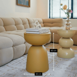 Elliott Beistelltisch Gelb von Mica Decorations – runder Eisen Beistelltisch