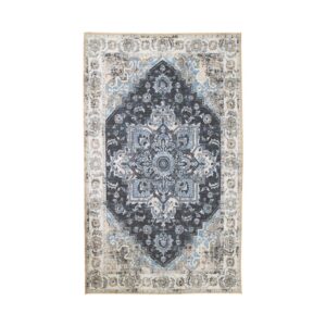 Hava Teppich Blau - 160x230 cm - Chenille-Polyester