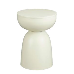 Heli Beistelltisch Cremeweiß von Mica Decorations – eleganter runder Tisch aus Eisen