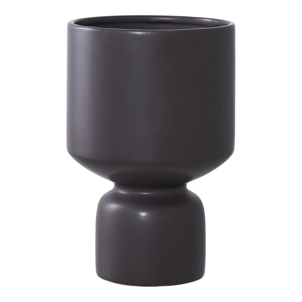 Arina Vase Schwarz - elegante Keramikvase mit 15 cm Durchmesser