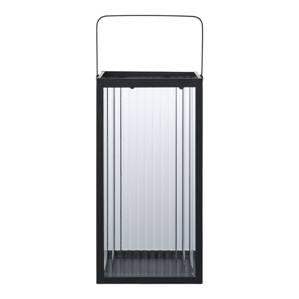 Almonte Laterne aus Metall und Glas, schwarz, 30 cm hoch