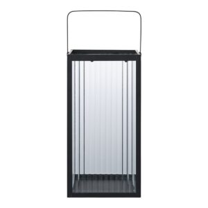 Almonte Laterne aus Metall und Glas, schwarz, 30 cm hoch