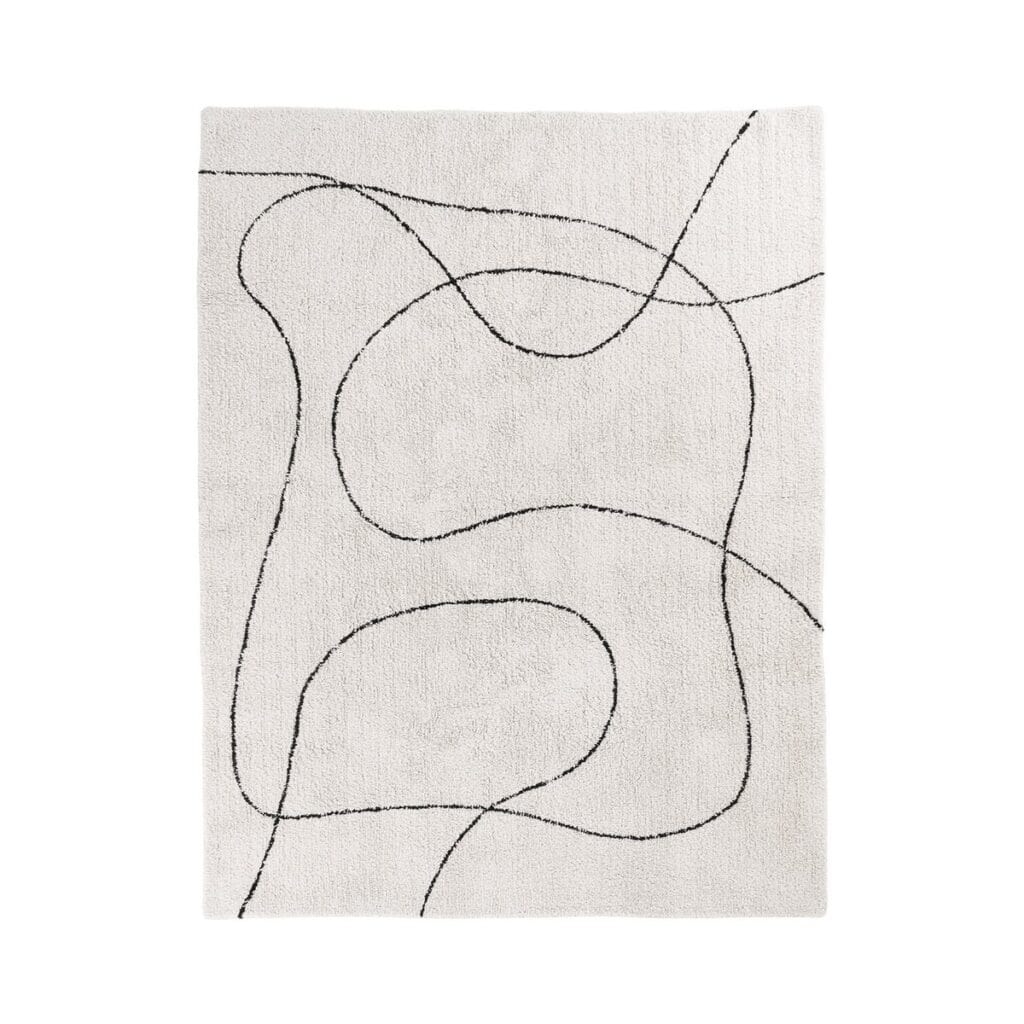 Tamra Teppich Weiß – 160×230 cm, modernes Design auf Baumwollbasis