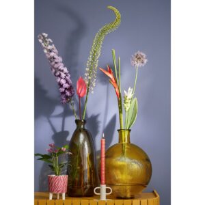 Solara Vase Gelb von Mica Decorations - stilvolle Flaschenvase aus recyceltem Glas