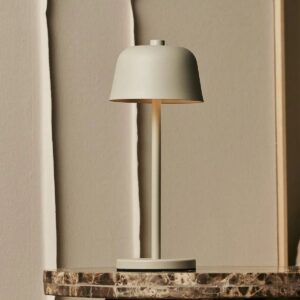 Anton Tischlampe Grau - wiederaufladbare, kabellose Tischlampe aus Metall