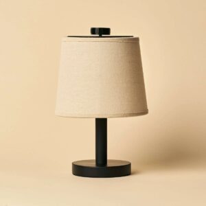 Rover Tischlampe Schwarz - wiederaufladbare Holzlampe mit dimmbarer Funktion