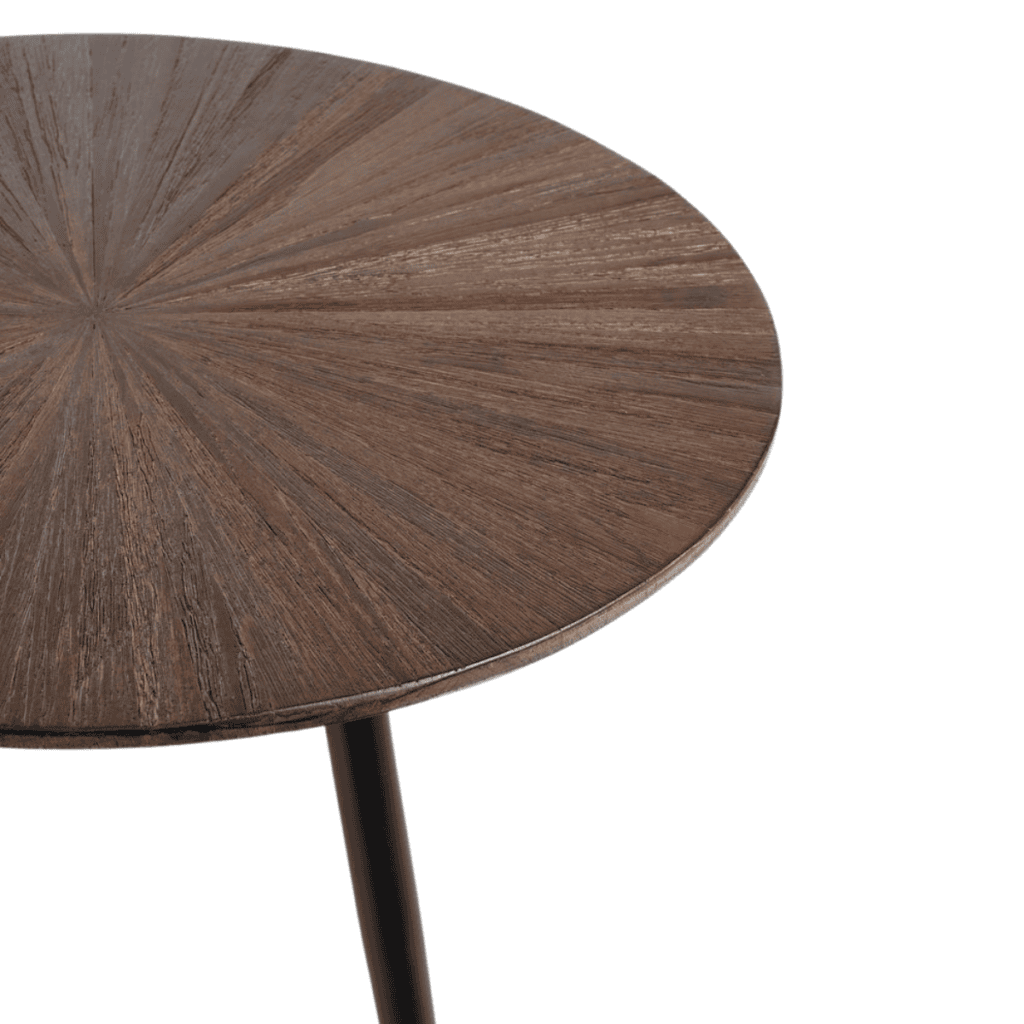 Dane Beistelltisch Braun aus recyceltem Holz, rund, warmes Design