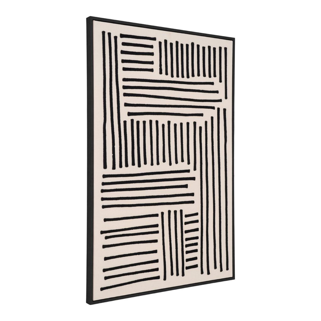 Laris Leinwandbild Beige/Schwarz – modernes Design auf Segeltuch