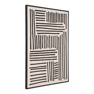 Laris Leinwandbild Beige/Schwarz – modernes Design auf Segeltuch