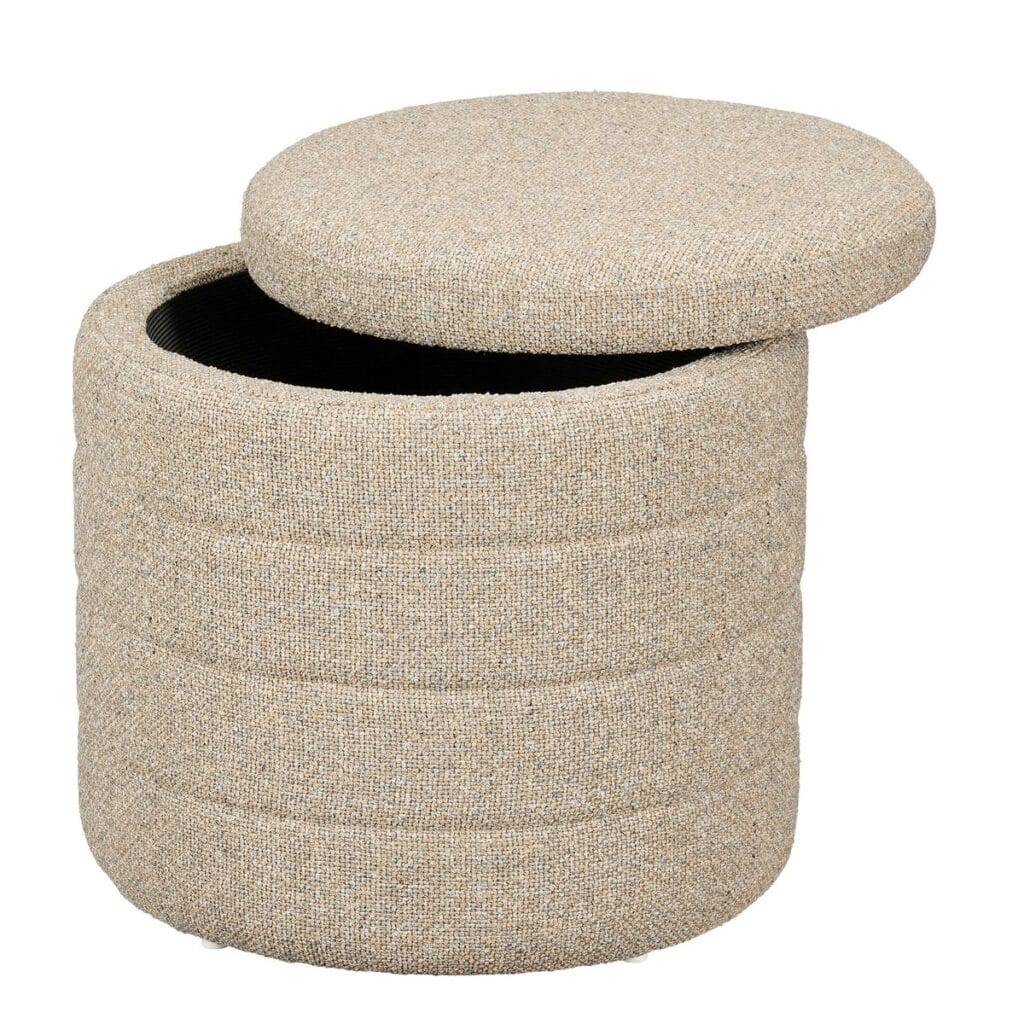 Tina Pouf Beige - vielseitiger Sitzpouf mit Stauraum