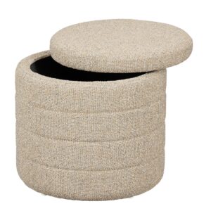 Tina Pouf Beige - vielseitiger Sitzpouf mit Stauraum