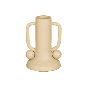 Illiya Kerzenhalter Beige von Mica Decorations, elegantes Design aus Eisen