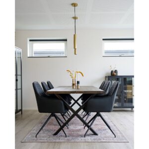 Hena Teppich Blau/Orange – 160x230 cm, Chenille-Polyester, Vintage-Design