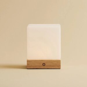 Yise Tischlampe Hellbraun – kabellose Holzlampe mit dimmbarer LED-Technologie