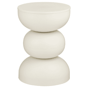 Beistelltisch Luna Cremeweiß von Mica Decorations – runder Tisch aus Eisen