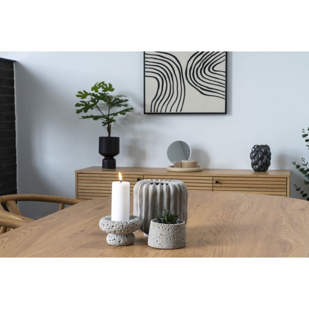 Sia Dekoschale Weiß - 2er Set, Keramik und Zement