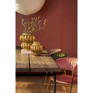 Alima Vase Gold von Mica Decorations – handgefertigte Keramik mit Rippendesign