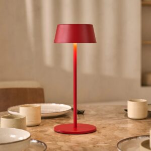 Humi Tischlampe Rot - wiederaufladbar und dimmbar
