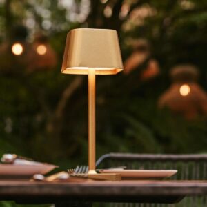 Zana Tischlampe Gold - elegante, kabellose Tischlampe mit dimmbarer LED-Technologie