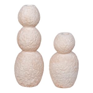 Ayra Kerzenhalter Elfenbein - 2er-Set, Zement, beige